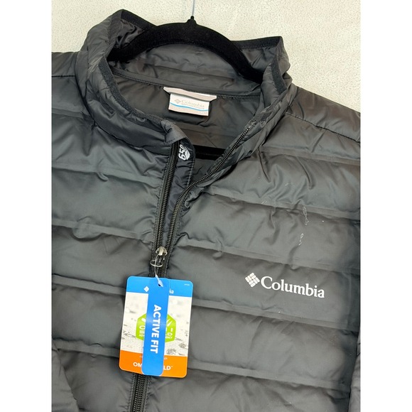 Columbia Lake 22 Down Jacket Mens XXL Black 650 Fill Puffer Omni-Shield 1716257